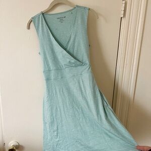 Toad&Co midi light blue stripped dress